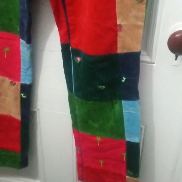 Lilly Pulitzer Multicolor Patchwork  Corduroy Pants - Picture 5 of 11